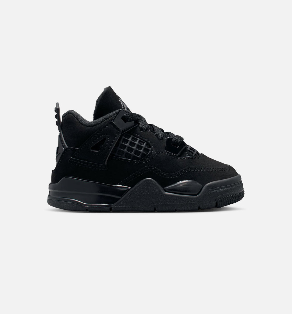 Air Jordan 4 Retro Black Cat Infant & Toddler Lifestyle Shoes - Black/Light Graphite